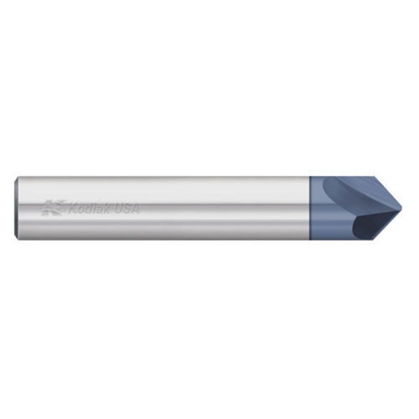 1/8 Carbide Chamfer Mill 2 Flute Single End ALTIN Coated, Kodiak Cutting Tools, Mfr#: 5552817